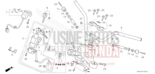 HANDLE PIPE/TOP BRIDGE NC750XAJ de 2018